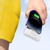 WOZINSKY WF16-YCS Mini Power Bank 5000mAh 15W USB-C sisseehitatud USB-C kaabli ja Apple Watch laadijaga - Valge