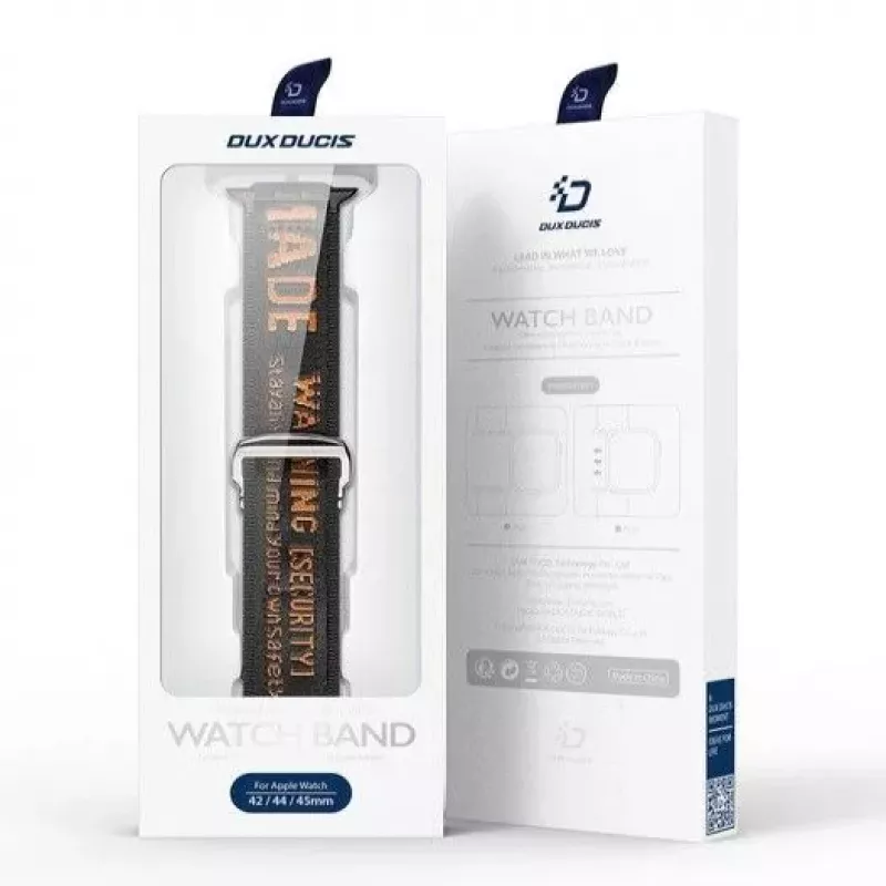 Dux Ducis Strap (Outdoor Version) Nylon Watch Band for Apple Watch Ultra, SE, Series 9, 8, 7, 6, 5, 4, 3, 2, 1 (49, 45, 44, 42 mm) Must ja Oranž