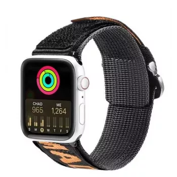 Dux Ducis Strap (Outdoor Version) Nylon Watch Band for Apple Watch Ultra, SE, Series 9, 8, 7, 6, 5, 4, 3, 2, 1 (49, 45, 44, 42 mm) Must ja Oranž