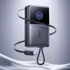 Joyroom JR-PR1 10000mAh 22.5W Power Bank sisseehitatud sissetõmmatava USB-C kaabliga, must