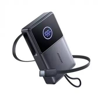 Joyroom JR-PR1 10000mAh 22.5W Power Bank sisseehitatud sissetõmmatava USB-C kaabliga, must