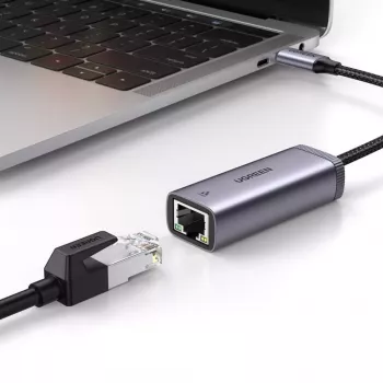 UGREEN USB-C to RJ45 Gigabit Ethernet Adapter (Gray) - 40322 CM483