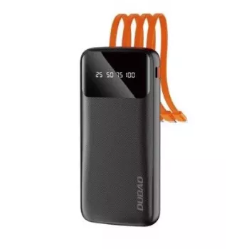 DUDAO K6Pro Powerbank 10000mAh 10W 4 kaabliga Valge