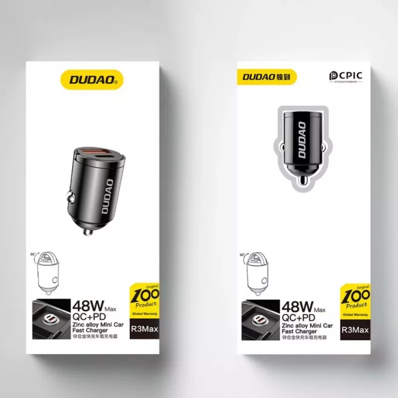 Dudao R3MAX 48W QC PD Mini Car Charger - Must