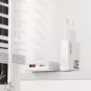 Dudao A30EU GaN 30W USB-C USB-A seinadapter koos USB-C–USB-C kaabliga 1m valge