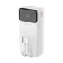 Dudao K15Max 30000mAh PD 22.5W Powerbank USB-C ja Lightning kaablitega Valge