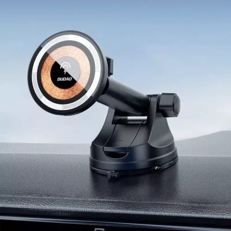 Dudao F12MAX+ Magnetiline juhtmevaba auto laadija hoidik 15W MagSafe'iga - Must