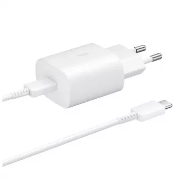 Samsung 25W reisilaadija + USB-C/USB-C andmekaabel valge (OOB hulgipakend)