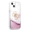Guess iPhone 13 Mini Liquid Glitter Pink Case Transparent