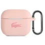 Lacoste Apple AirPods 3 vedelsilikoonist läikiva trükiga logoga ümbris roosa