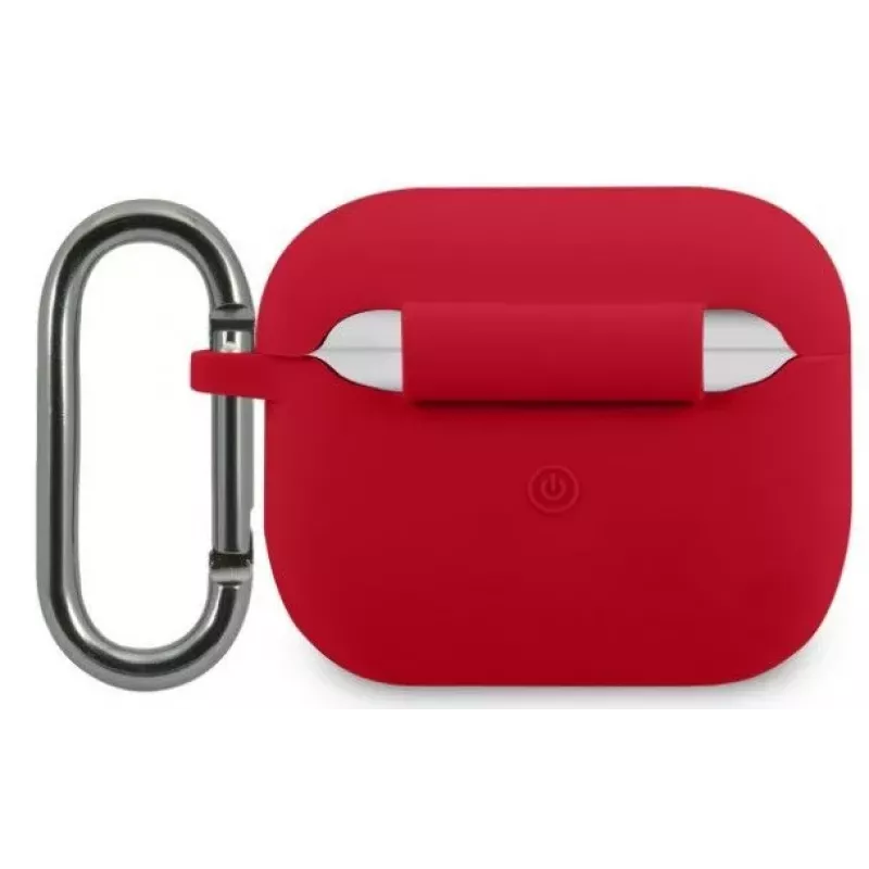 Lacoste Apple AirPods 3 vedelsilikoonist läikiva logo trükiga ümbris, punane
