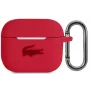 Lacoste Apple AirPods 3 vedelsilikoonist läikiva logo trükiga ümbris, punane