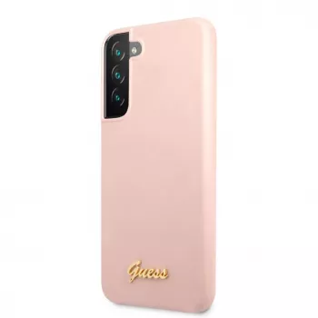 Guess Silicone Metal Logo Case for Samsung Galaxy S22 Plus - Pink