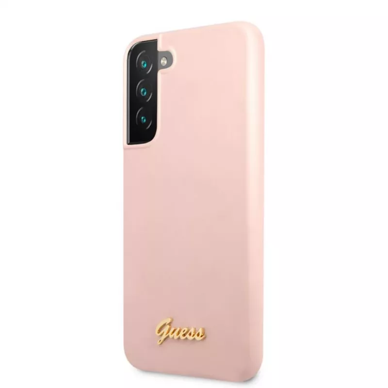 Guess Silicone Metal Logo Case for Samsung Galaxy S22 Plus - Pink