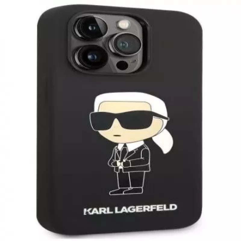 Karl Lagerfeld Apple iPhone 14 Pro Max Liquid Silicone Ikonik NFT Case Black