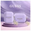 Guess Apple AirPods 1/2 Case Silicone Classic Logo Gold Charm Purple