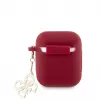 Guess Apple AirPods 1/2 ümbris silikoonist Classic Logo Gold koos 4G ripatsiga Magenta