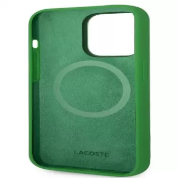 Lacoste Apple iPhone 15 6.1 Liquid Silicone Microfiber Croc Logo Magsafe Tagakaas Roheline
