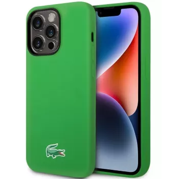 Lacoste Apple iPhone 15 6.1 Liquid Silicone Microfiber Croc Logo Magsafe Tagakaas Roheline