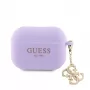 Guess Apple AirPods Pro 2 ümbris silikoonist Classic Logo Gold koos 4G ripatsiga lilla