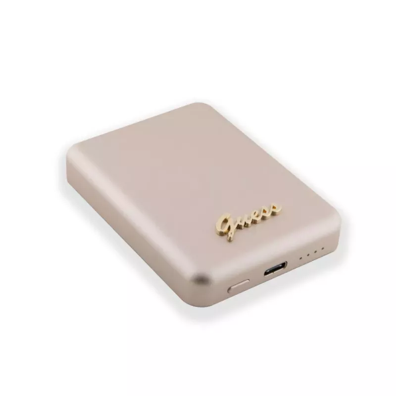 Guess Power Bank 5000mAh 15W MagSafe ja tavalaadimine metallist logoga kuldne