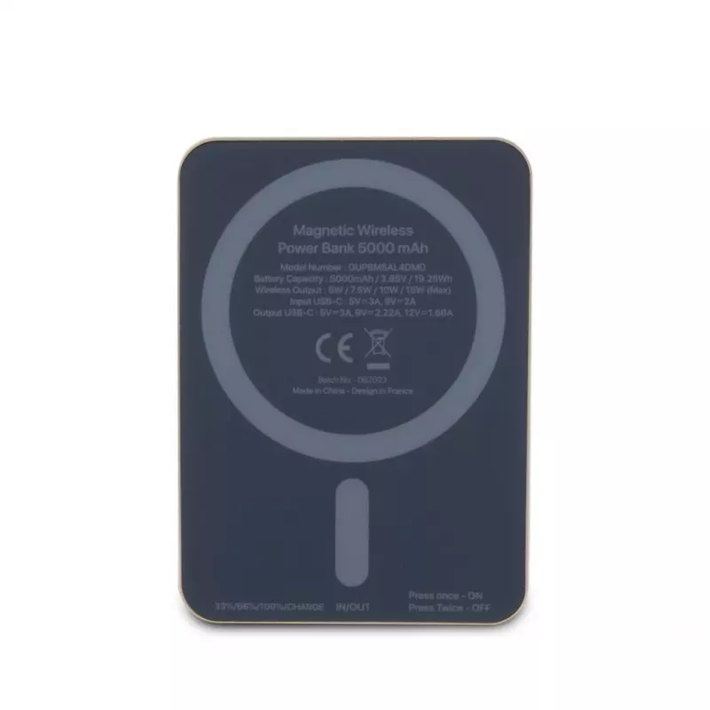 Guess Power Bank 5000mAh 15W MagSafe ja tavalaadimine metallist logoga kuldne