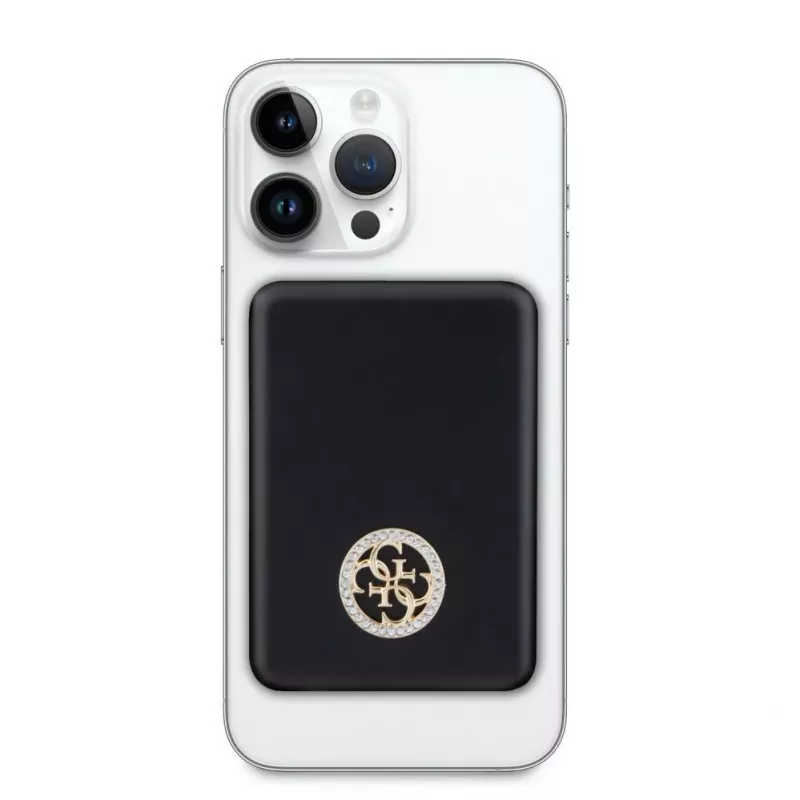 Guess Power Bank 5000mAh 15W MagSafe ja tavalaadimine strassitud 4G logoga must