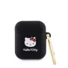 Hello Kitty vedelsilikoonist 3D Kitty pea logoga ümbris AirPods 1/2 jaoks, must