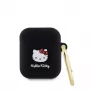 Hello Kitty vedelsilikoonist 3D Kitty pea logoga ümbris AirPods 1/2 jaoks, must