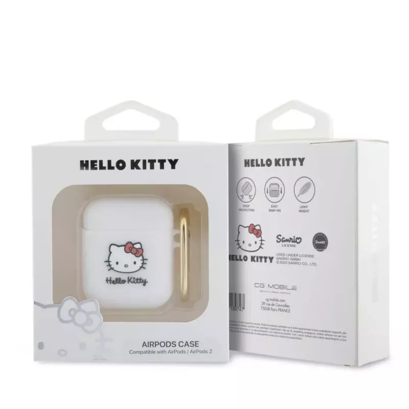 Hello Kitty HKA23DKHSH Silikoonist 3D Kitty Peakorpus Apple AirPods 1/2 jaoks - Valge