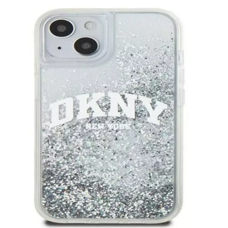 DKNY Apple iPhone 15 Hardcase Liquid Glitter Big Logo Black