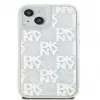 DKNY Apple iPhone 15 kõva ümbris Liquid Glitter Multilogo Valge