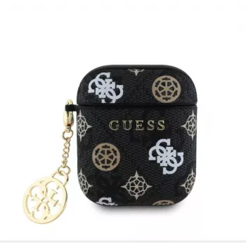 Guess AirPods 1/2 PU 4G Peony Charm Case Black