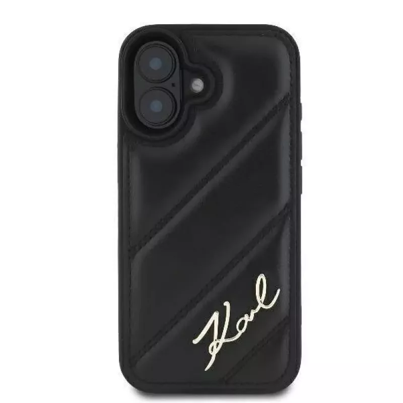 Karl Lagerfeld kõvakate iPhone 16-le, Quilted Signature, must