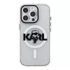 Karl Lagerfeld Apple iPhone 15 Pro Max Silicone Case with MagSafe IML KL Sketch Logo Transparent