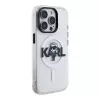 Karl Lagerfeld Apple iPhone 15 Pro Max Silicone Case with MagSafe IML KL Sketch Logo Transparent