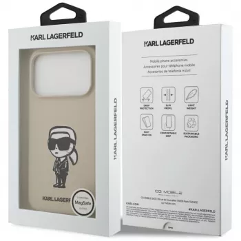 Karl Lagerfeld Apple iPhone 17 Pro Silikoonümbris MagSafe'iga - Pruun (KL Sketch & Logo)