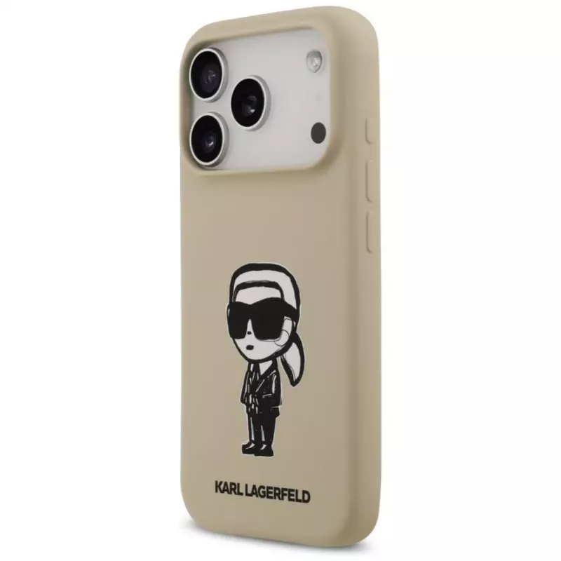 Karl Lagerfeld Apple iPhone 17 Pro Silikoonümbris MagSafe'iga - Pruun (KL Sketch & Logo)