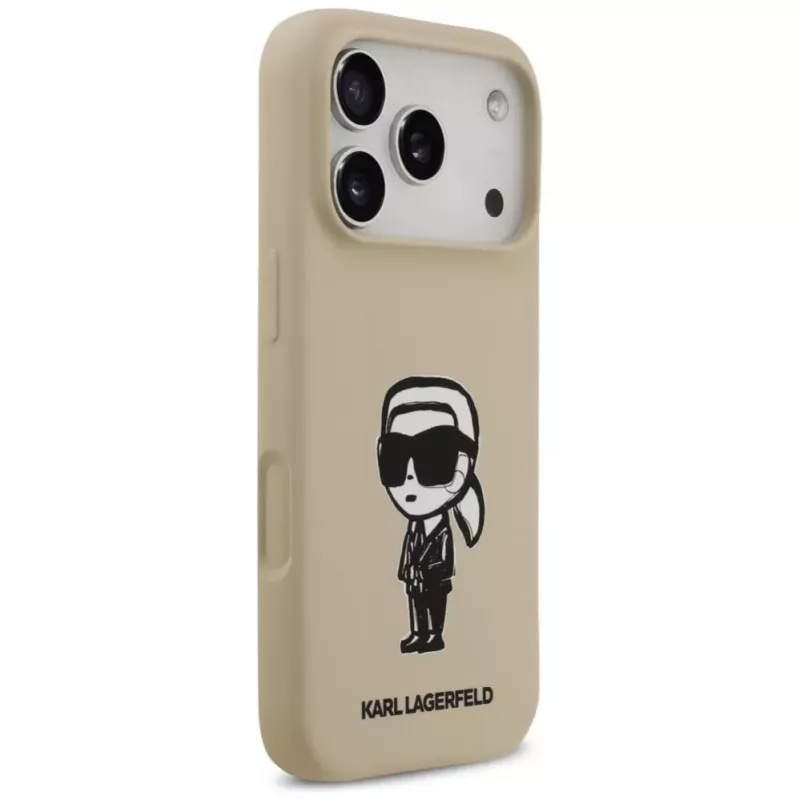 Karl Lagerfeld Apple iPhone 17 Pro Silikoonümbris MagSafe'iga - Pruun (KL Sketch & Logo)
