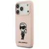 Karl Lagerfeld silikoonkate iPhone 17 Pro jaoks MagSafe'iga, KL Sketch & Logo, roosa