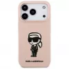 Karl Lagerfeld silikoonkate iPhone 17 Pro jaoks MagSafe'iga, KL Sketch & Logo, roosa