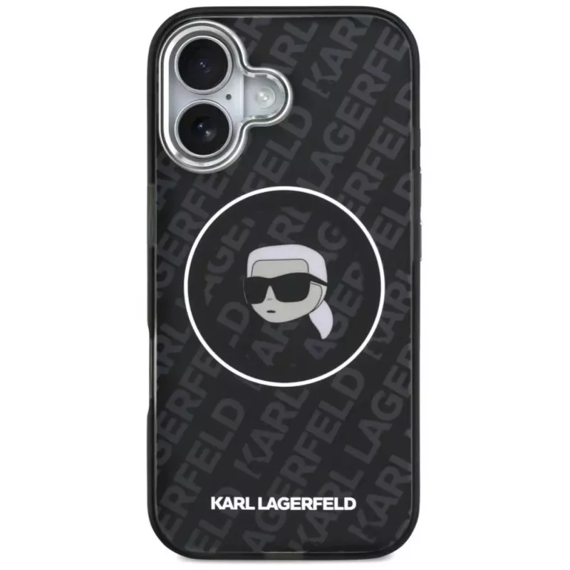 Karl Lagerfeld Apple iPhone 17 Silikoonümbris MagSafe’iga KL Head Logo Must