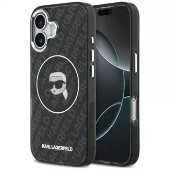Karl Lagerfeld Apple iPhone 17 Silikoonümbris MagSafe’iga KL Head Logo Must