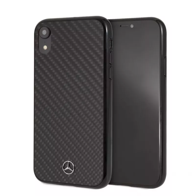 Mercedes-Benz Apple iPhone XR kõva ümbris ehtsast süsinikkiust must