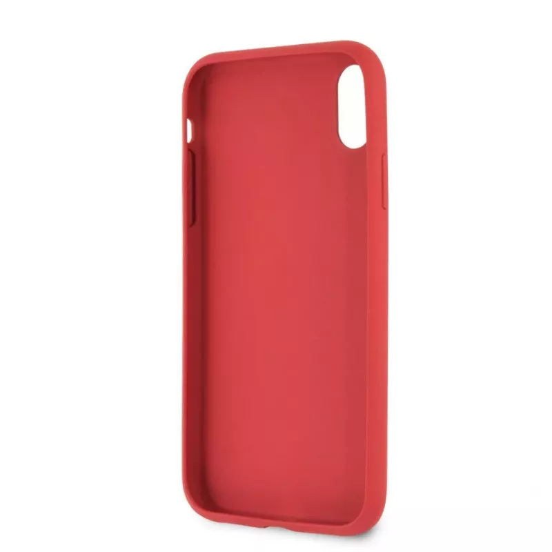 Guess Apple iPhone XR Debossed PU Leather Hard Case Peony Red