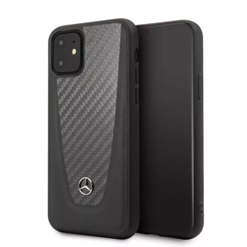 Mercedes-Benz Apple iPhone 11 Hard Case Leather Carbon Fiber Black
