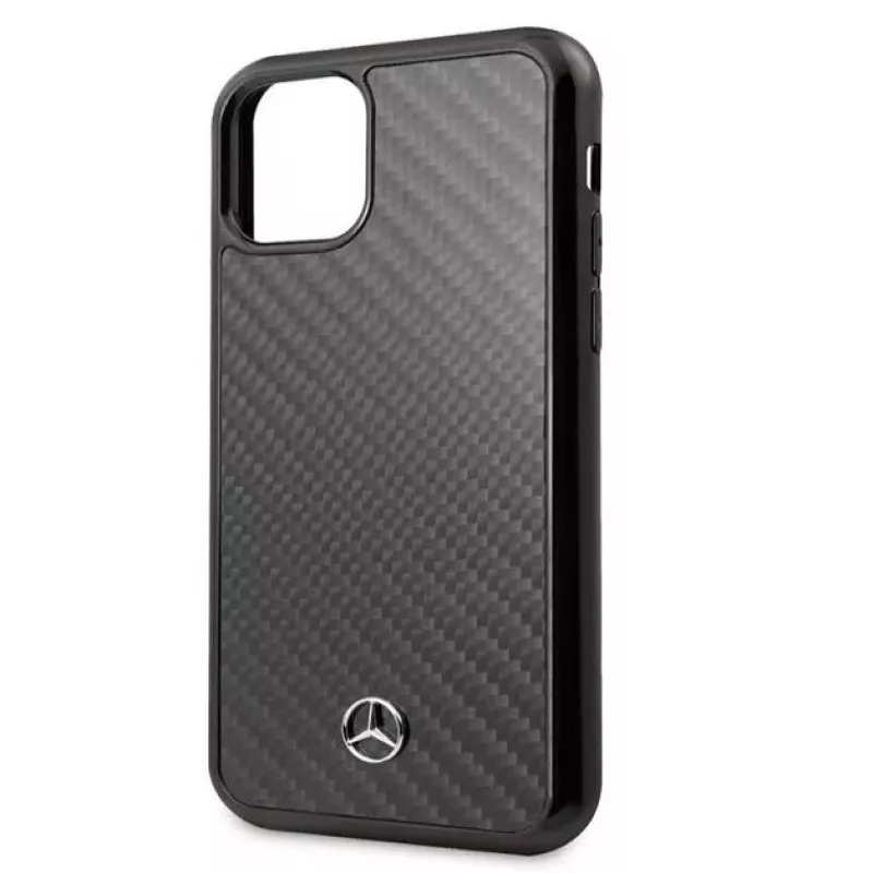 Mercedes-Benz Apple iPhone 11 Pro Max kõva ümbris nahk süsinikkiud must