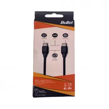 BULLET USB-C to USB-C kaabel 1m, 2.4A must