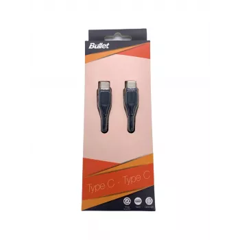 BULLET USB-C to USB-C kaabel 1m, 2.4A must