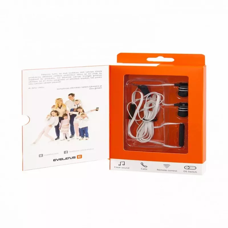 Evelatus Universal Hands Free EEP01 koos mikrofoniga Must